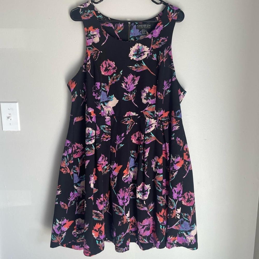 Forever 21+ Floral Fit & Flare Dress – Size 2X